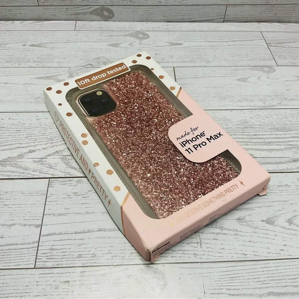 iPhone 11 Pro Max Rose Gold Glitter Phone Case